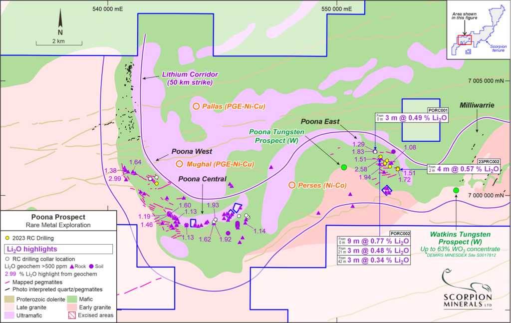 Poona area rare metal exploration highlights over geology